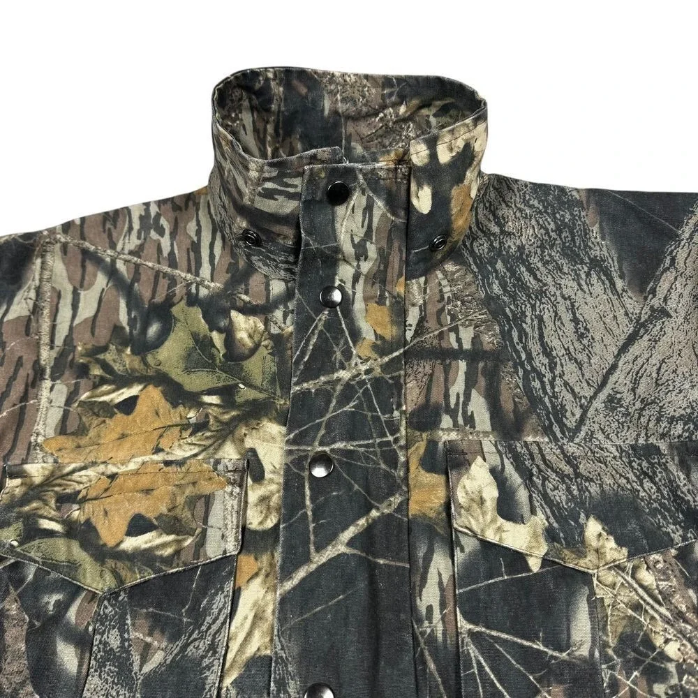 Mossy‎ Oak Jacket Mens M Ozark Trail Break Up Canvas Camo Hunting Cargo Workwear